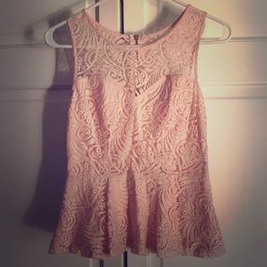 Peach lace Peplum top